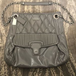 💯 Authentic COACH Gray Patent leather crossbody
